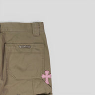 Chrome Hearts Cross Patch Carpenter Pants in Tan / Pink