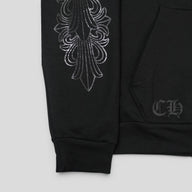 Chrome Hearts Triple Black Floral Sleeve Hoodie