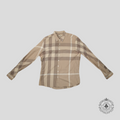 Burberry Cotton Monochrome Check Shirt in Beige