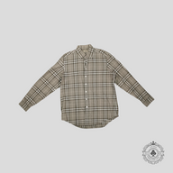 Burberry Cotton Check Shirt in Husk Green