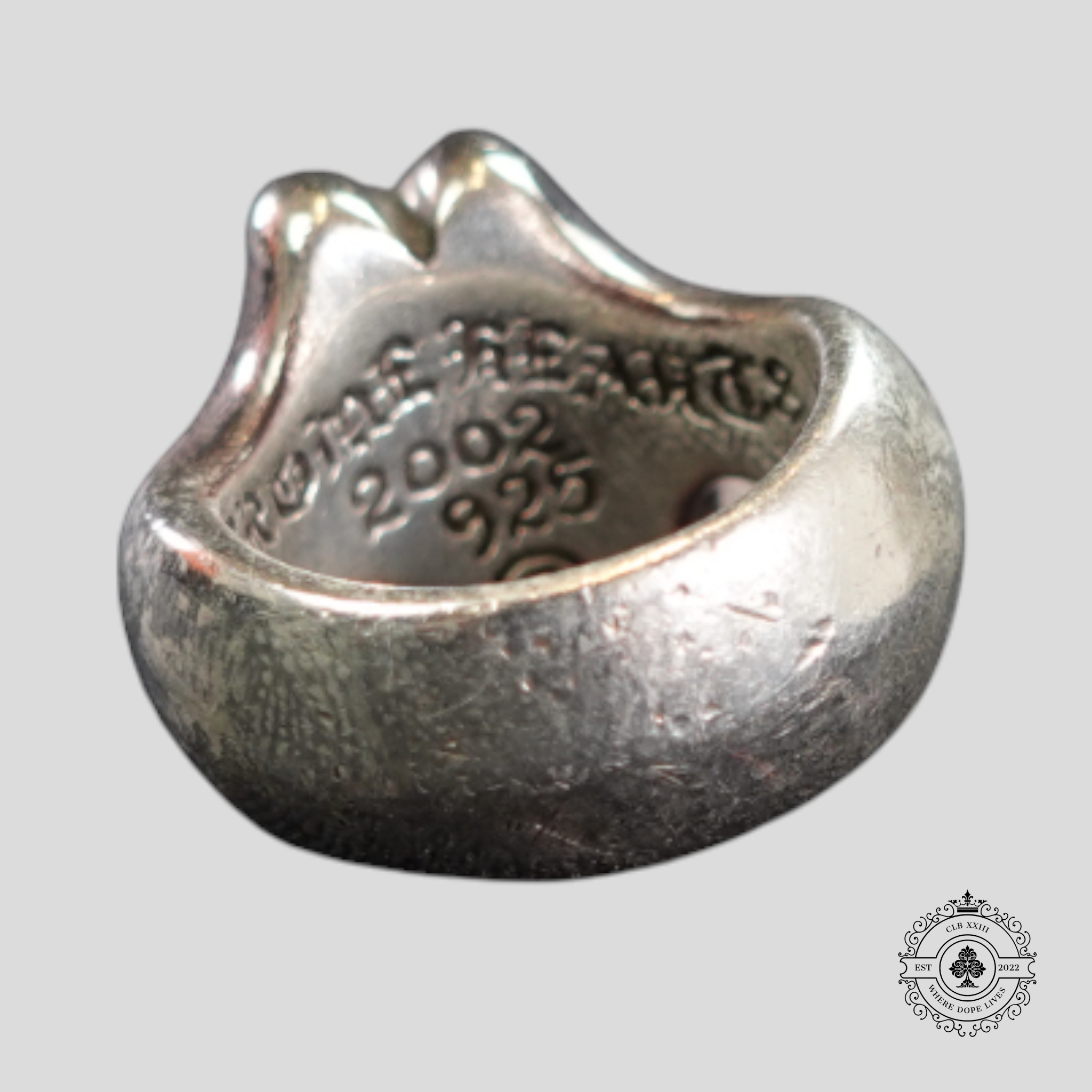 Chrome Hearts Diamond Embellished Rolling Stones Ring in Silver