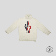 Moncler Genius 1952 Logo Jacquard Turtleneck Sweater in Off-White