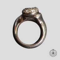 Chrome Hearts Diamond Embellished Rolling Stones Ring in Silver