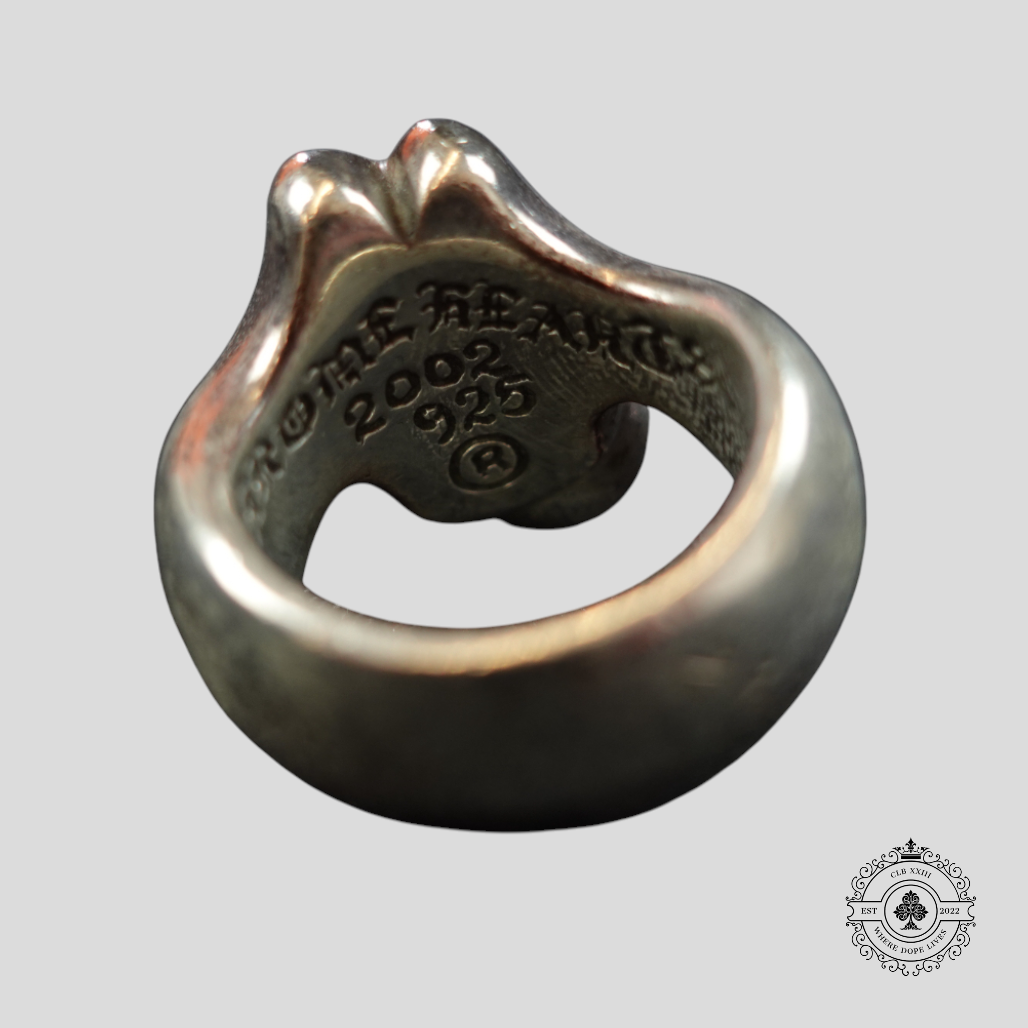 Chrome Hearts Diamond Embellished Rolling Stones Ring in Silver