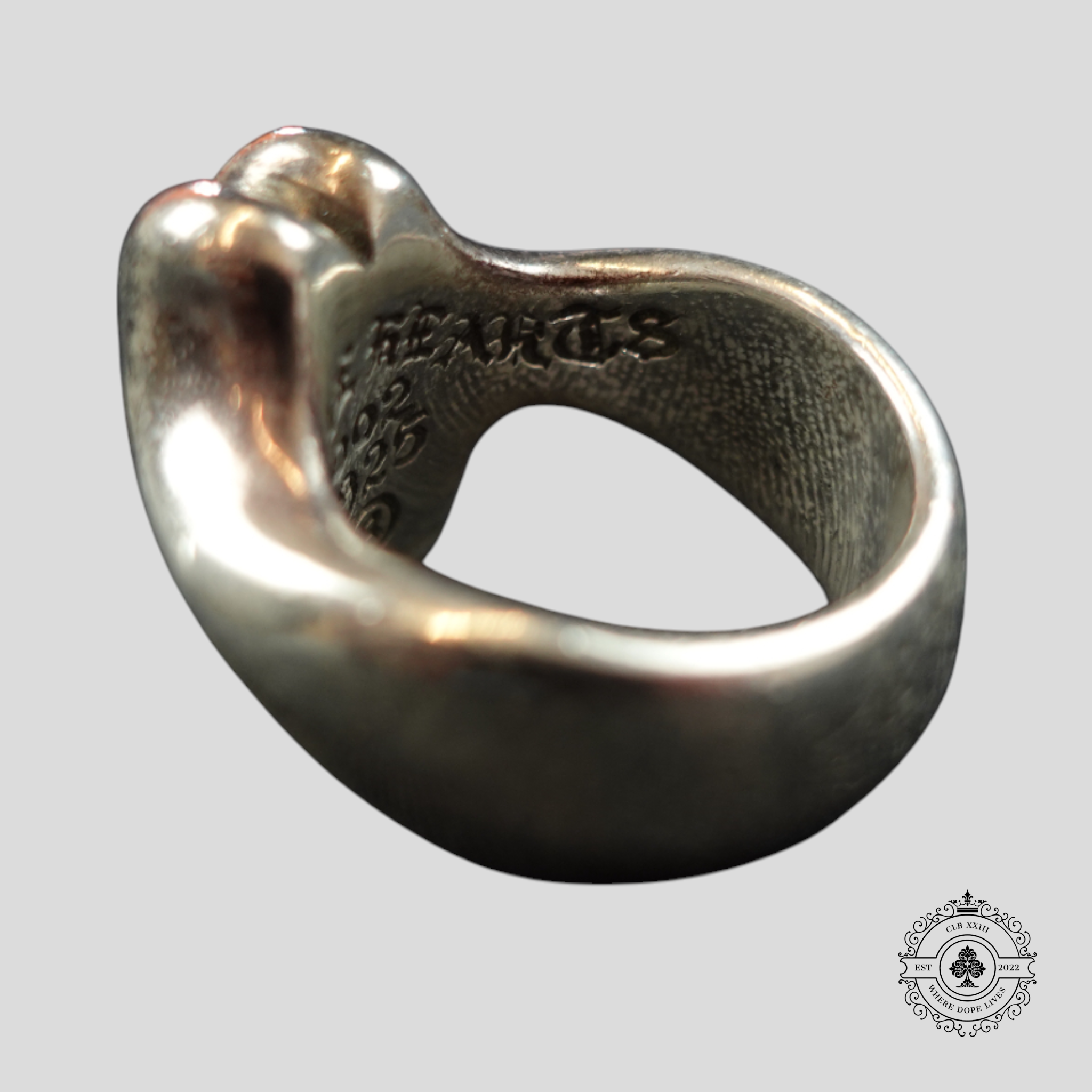 Chrome Hearts Diamond Embellished Rolling Stones Ring in Silver