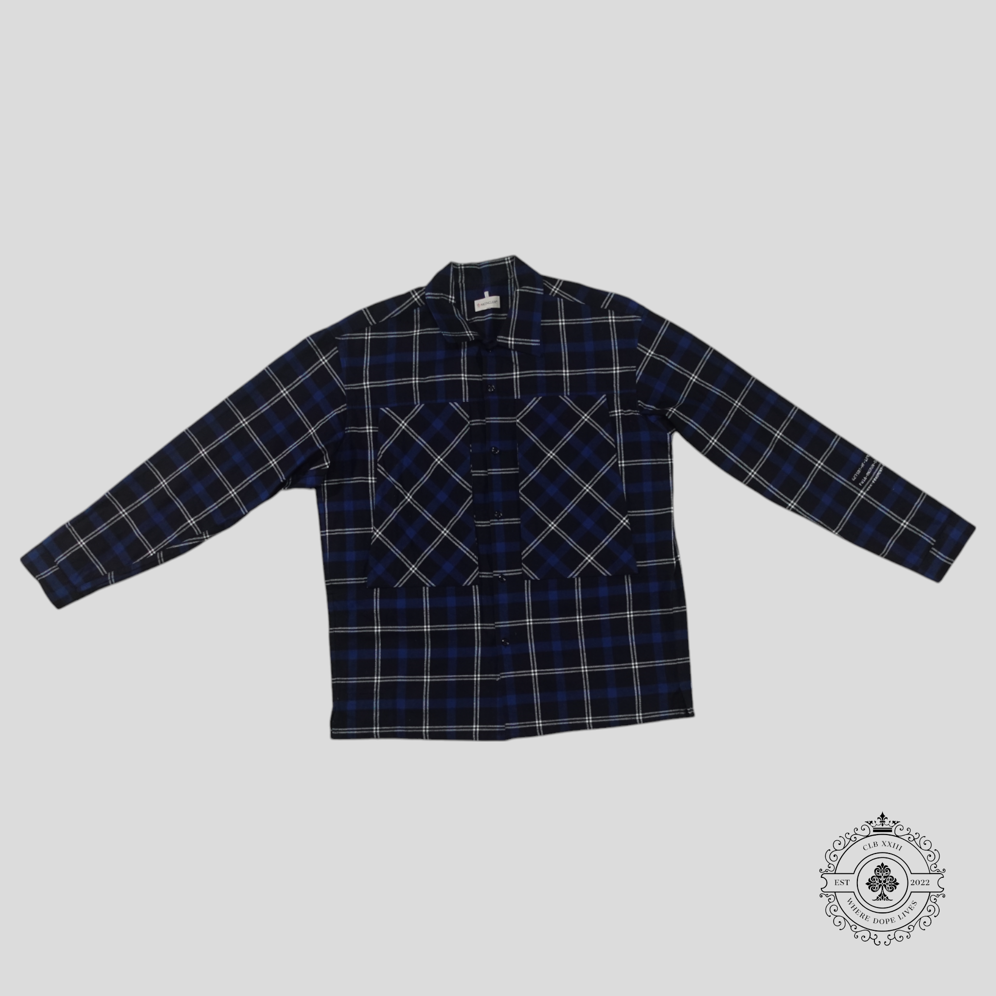 Moncler Genius x Fragment Flannel Overshirt in Blue