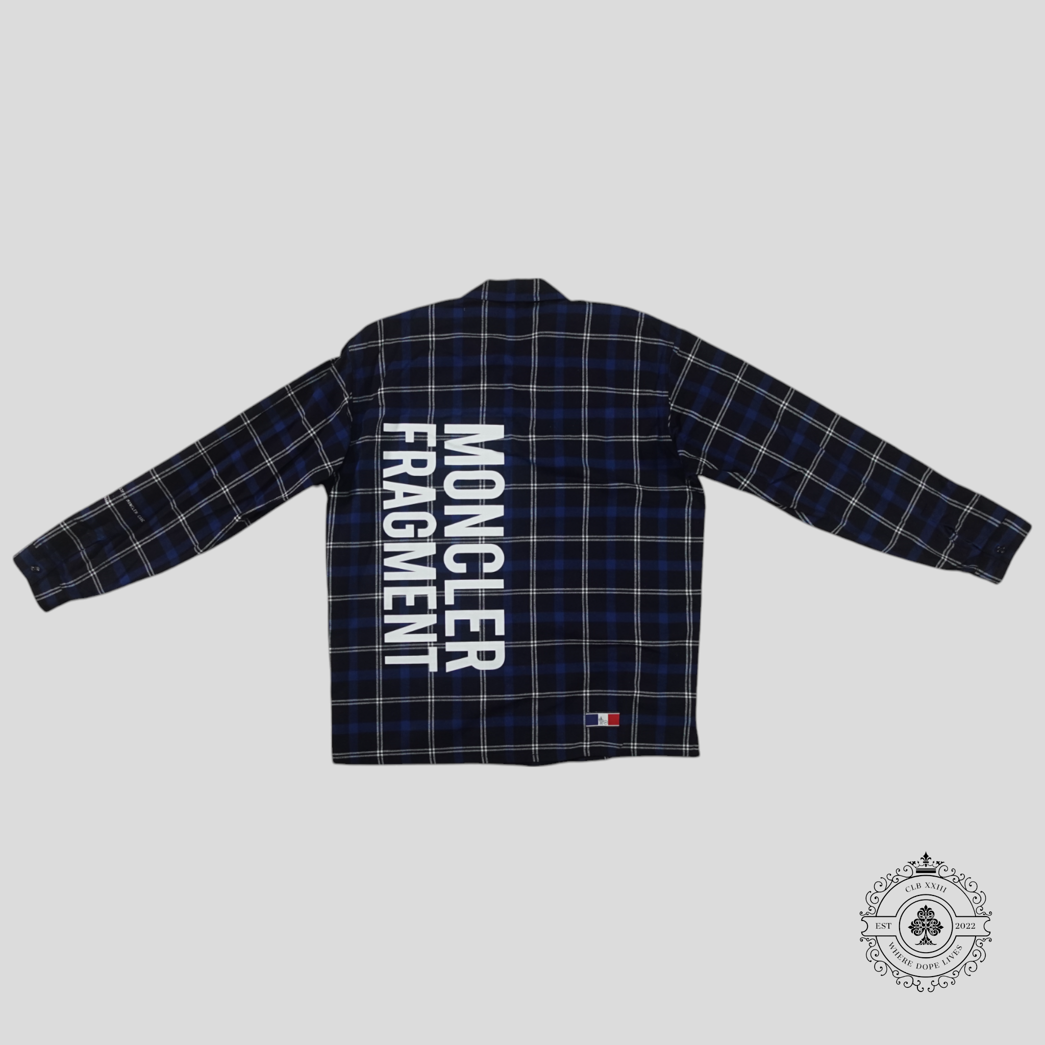 Moncler Genius x Fragment Flannel Overshirt in Blue