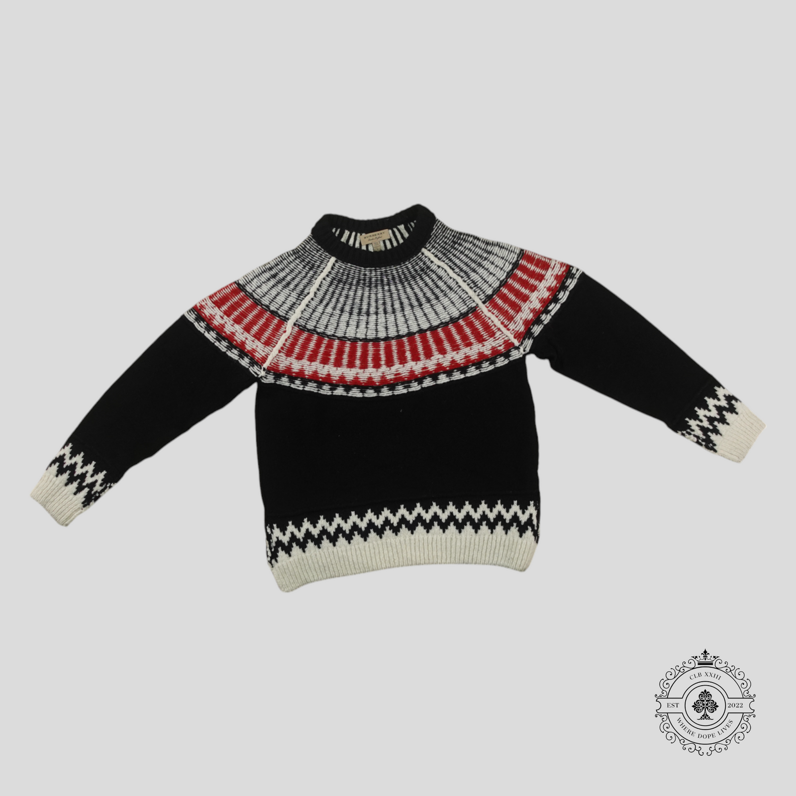 Burberry Rycroft Fair Isle Sweater in Black