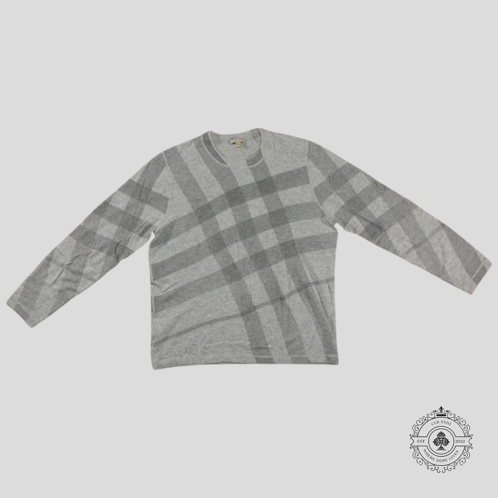 Burberry Brit Burberry Tartan Cashmere Sweater in Grey