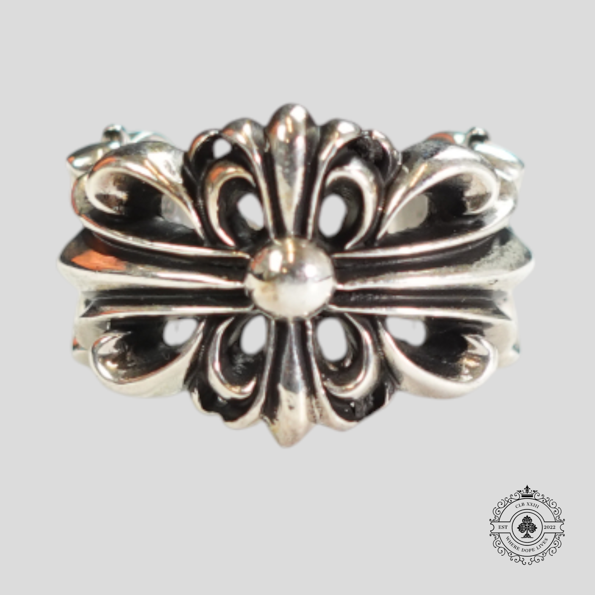 Chrome Hearts Double Floral Ring in Silver