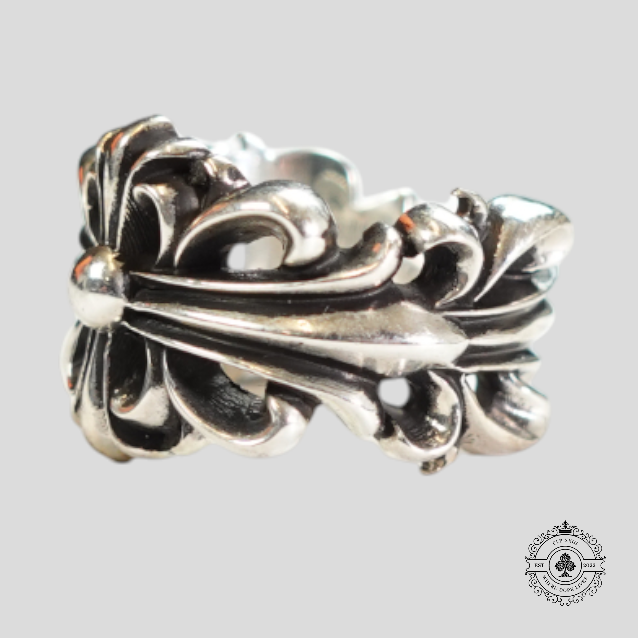 Chrome Hearts Double Floral Ring in Silver