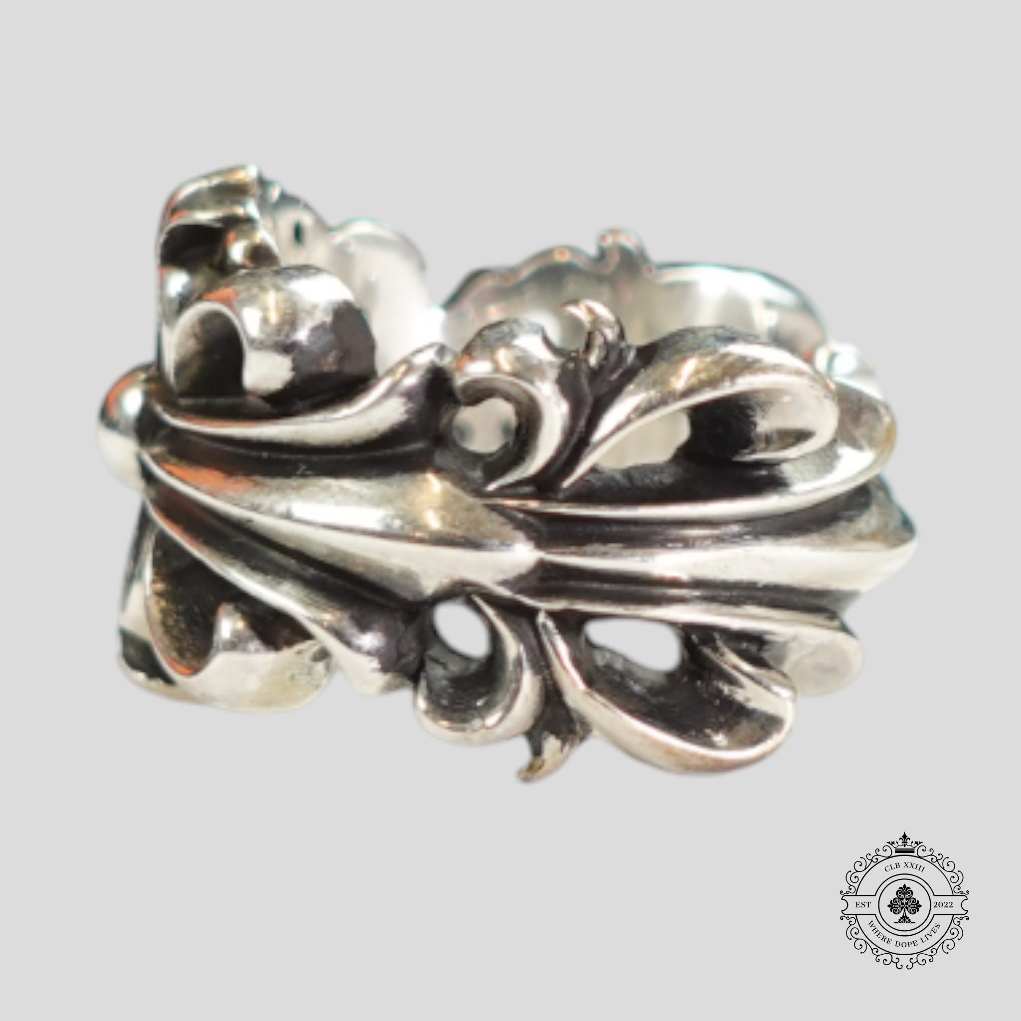 Chrome Hearts Double Floral Ring in Silver