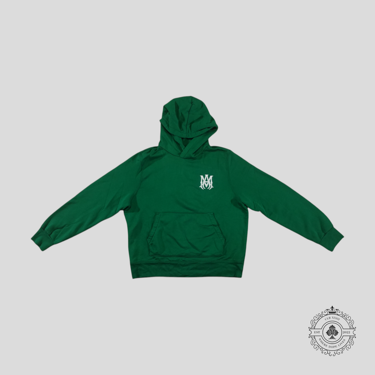 Amiri Embroidered MA Logo Hoodie in Green