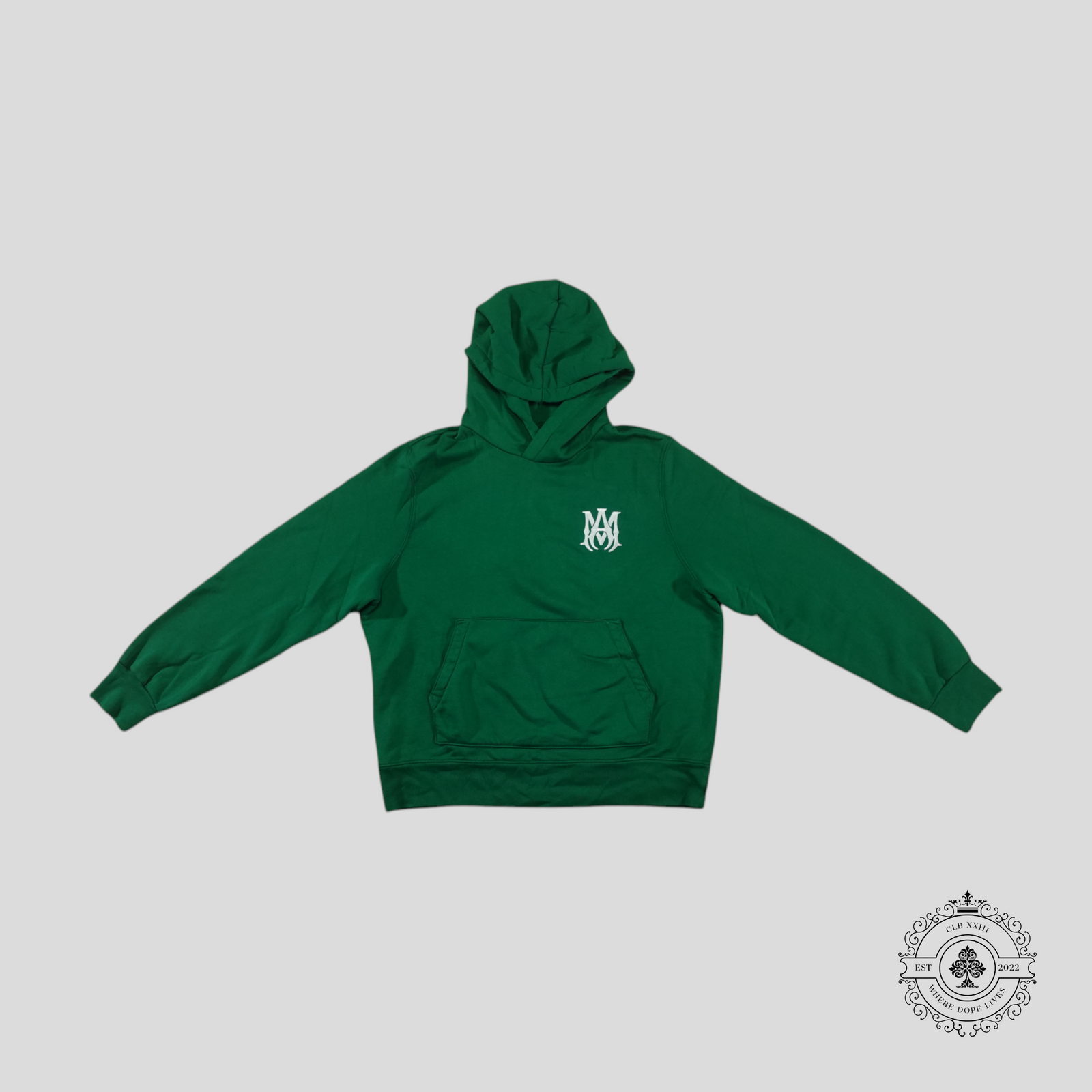 Amiri Embroidered MA Logo Hoodie in Green