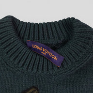 Louis Vuitton Hand-knit Bandit Crewneck Sweater in Green