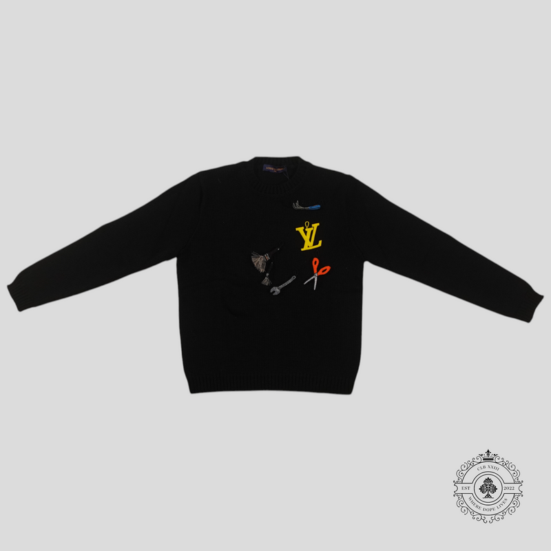 Louis Vuitton LV Tools Embroidered Crewneck in Black