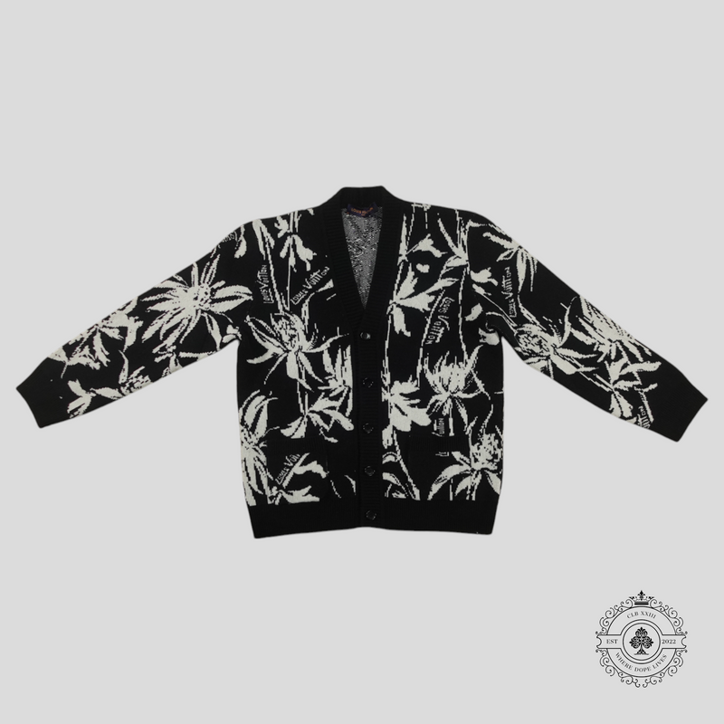 Louis Vuitton Thistle Jacquard Cardigan in Black