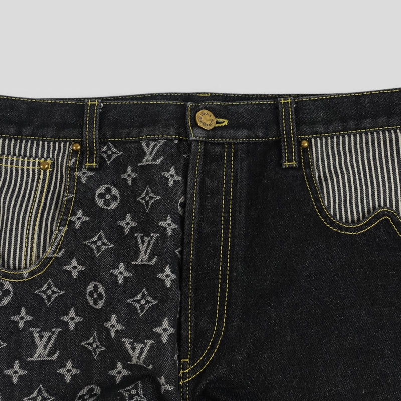 Louis Vuitton X Nigo Monogram Crazy Denim Jeans in Black