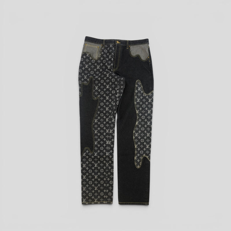 Louis Vuitton X Nigo Monogram Crazy Denim Jeans in Black