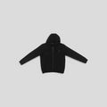 CLB XXIII Louis Vuitton black double face travel jersey hoodie with full zip closure and gold-tone hardware.