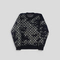 Louis Vuitton Distressed Flock Monogram Sweater in Navy