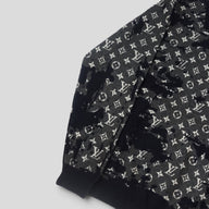 Louis Vuitton Distressed Flock Monogram Sweater in Navy