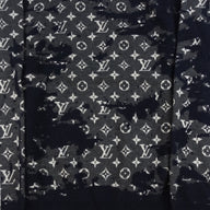 Louis Vuitton Distressed Flock Monogram Sweater in Navy