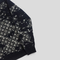 Louis Vuitton Distressed Flock Monogram Sweater in Navy