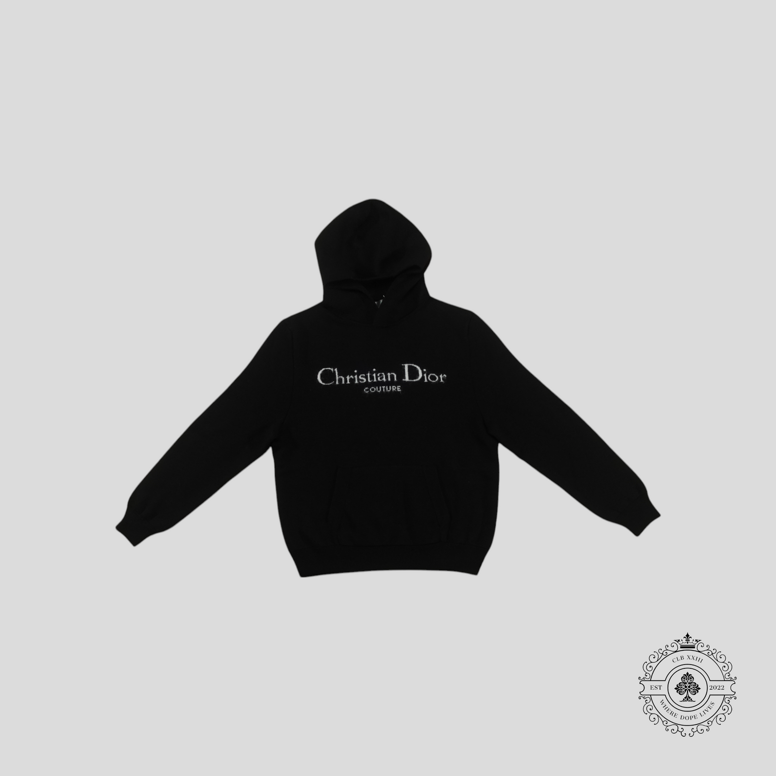 Dior Christian Dior Couture Jacquard Wool Hoodie in Black
