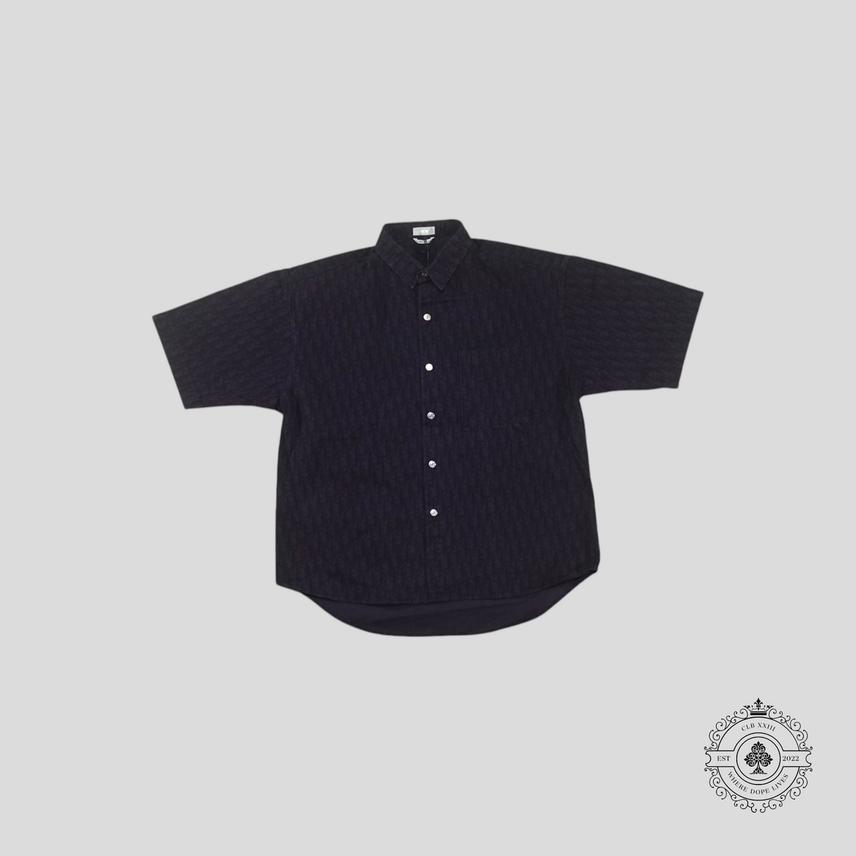 Dior Oblique Denim Short Sleeve Overshirt in Blue