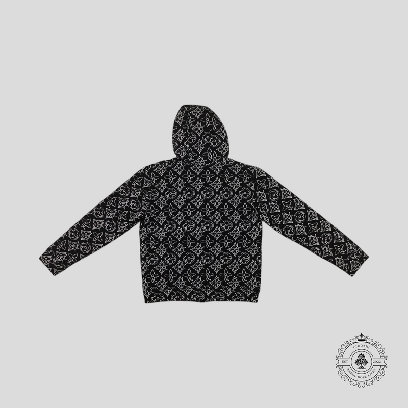 Louis Vuitton X NBA Strategic Flowers Quilted Zip Up Hoodie in Black