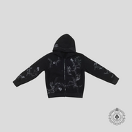 Louis Vuitton Flower Embroidered Zip Up Hoodie in Navy Blue
