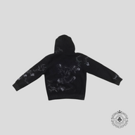 Louis Vuitton Flower Embroidered Zip Up Hoodie in Navy Blue