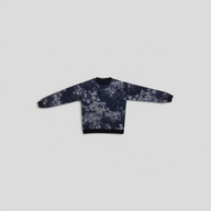 CLB XXIII Louis Vuitton blue cotton sweatshirt featuring a detailed monogram tapestry pattern and ribbed trim.