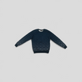 CLB XXIII Louis Vuitton navy blue cotton knit sweater featuring a white monogram degrade pattern