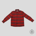 Off-White Hand Logo Flannel Overshirt in Red