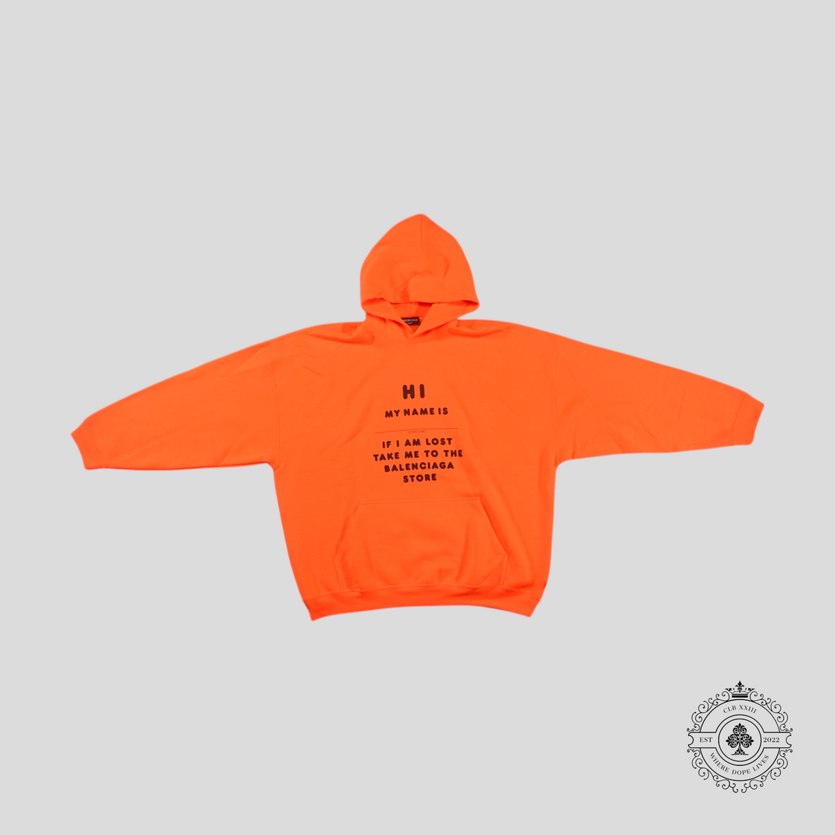 Balenciaga "My Name Is If Lost" Hoodie in Orange
