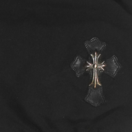 Chrome Hearts Leather Cross Patch Spike Pendant Drawstring Sweatpants in Black