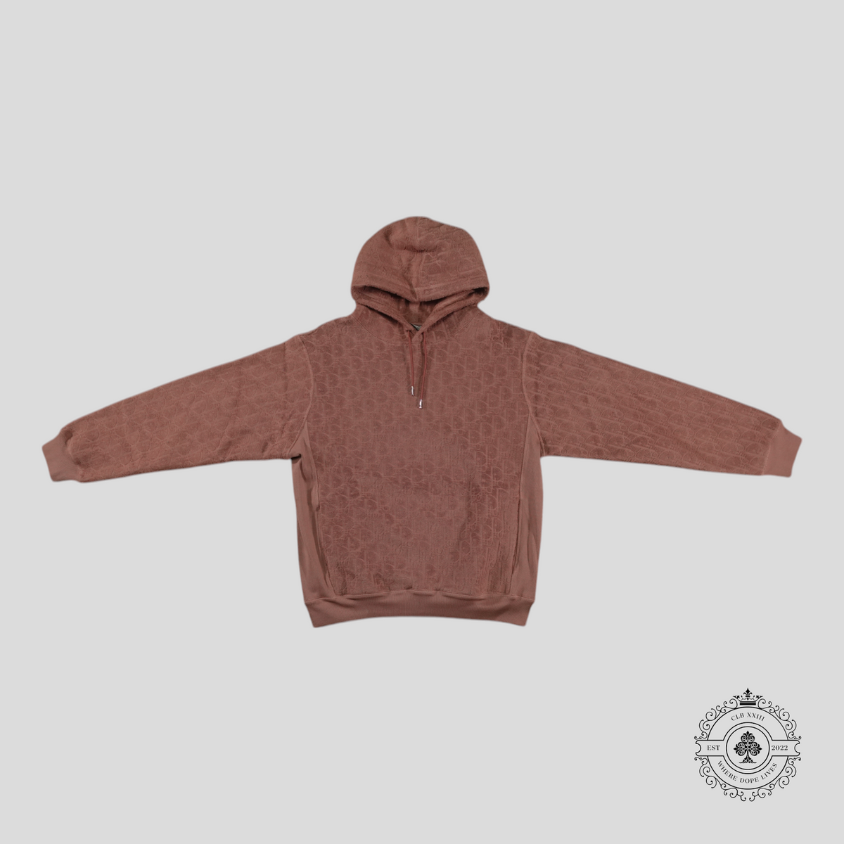 Dior Oblique Terrycloth Hoodie in Dusty Purple