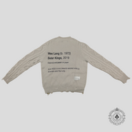 Amiri Wes Lang Solar Kings Reaper Cable Knit Sweater in Alabaster White