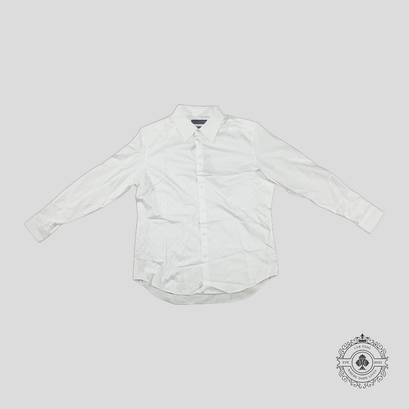 Louis Vuitton Monogram Long Sleeve Button Up in White