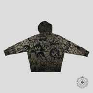 Givenchy Chito Family Spray Paint Print Hoodie in Grey