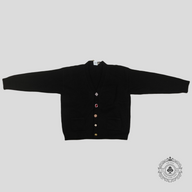 Vetements Embellished Buttons Alpaca Wool Cardigan in Black