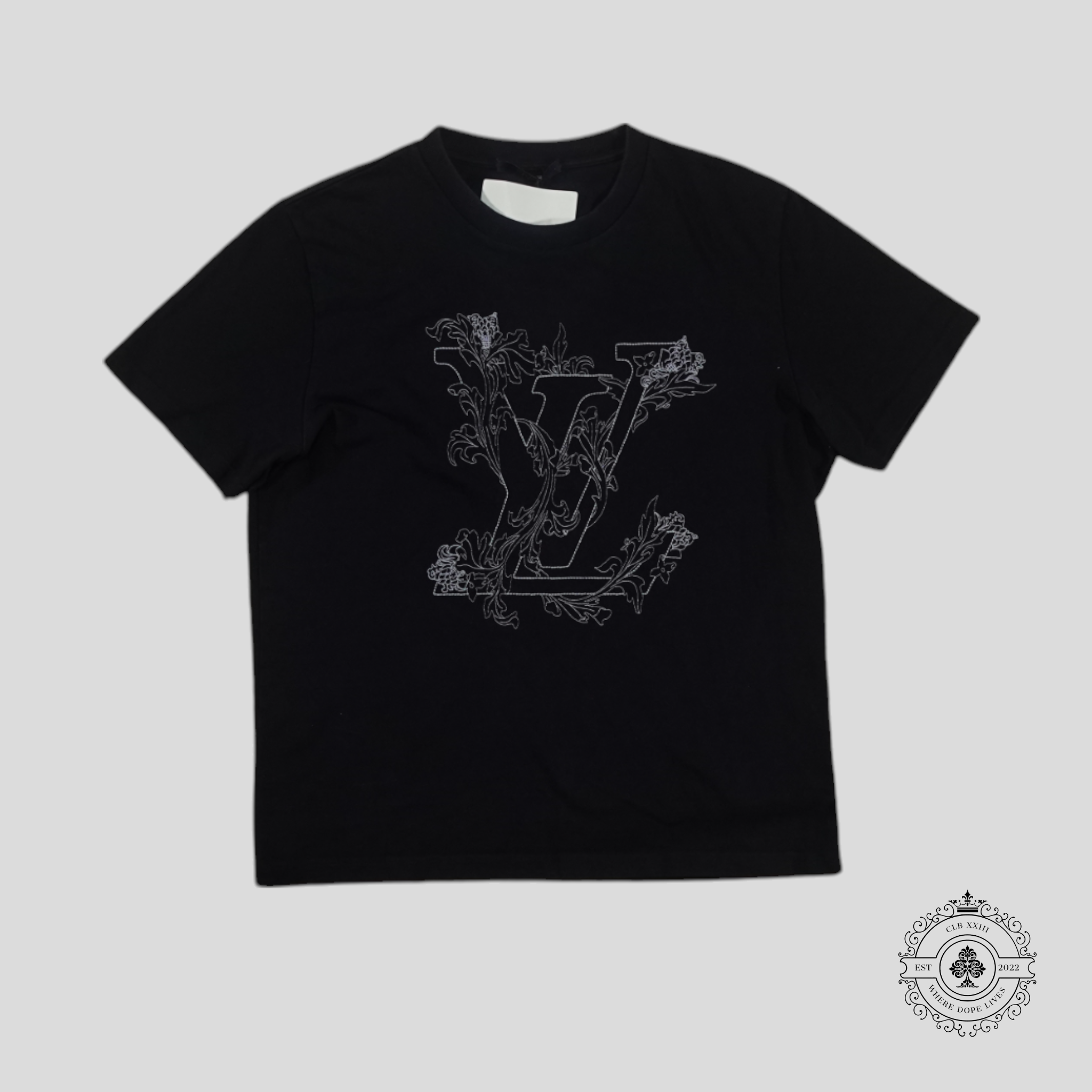 Louis Vuitton LV Flower Embroidered T-Shirt in Navy Blue