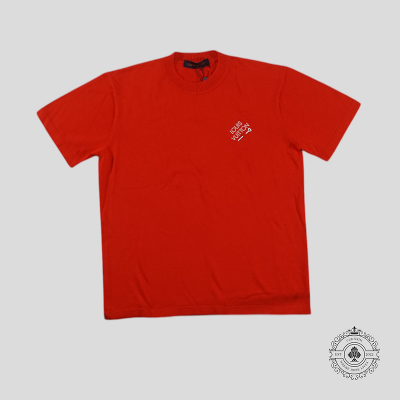 Louis Vuitton Signature Short Sleeve Crewneck in Red