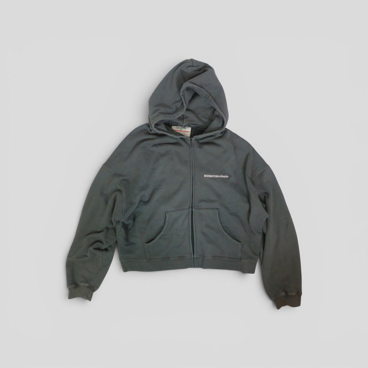 Rivington Roi Rebis Zip Up Hoodie in Grey