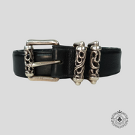 Chrome Hearts Silver Roller Belt in Black