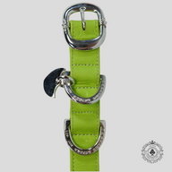 Chrome Hearts Leather Dog Collar in Green