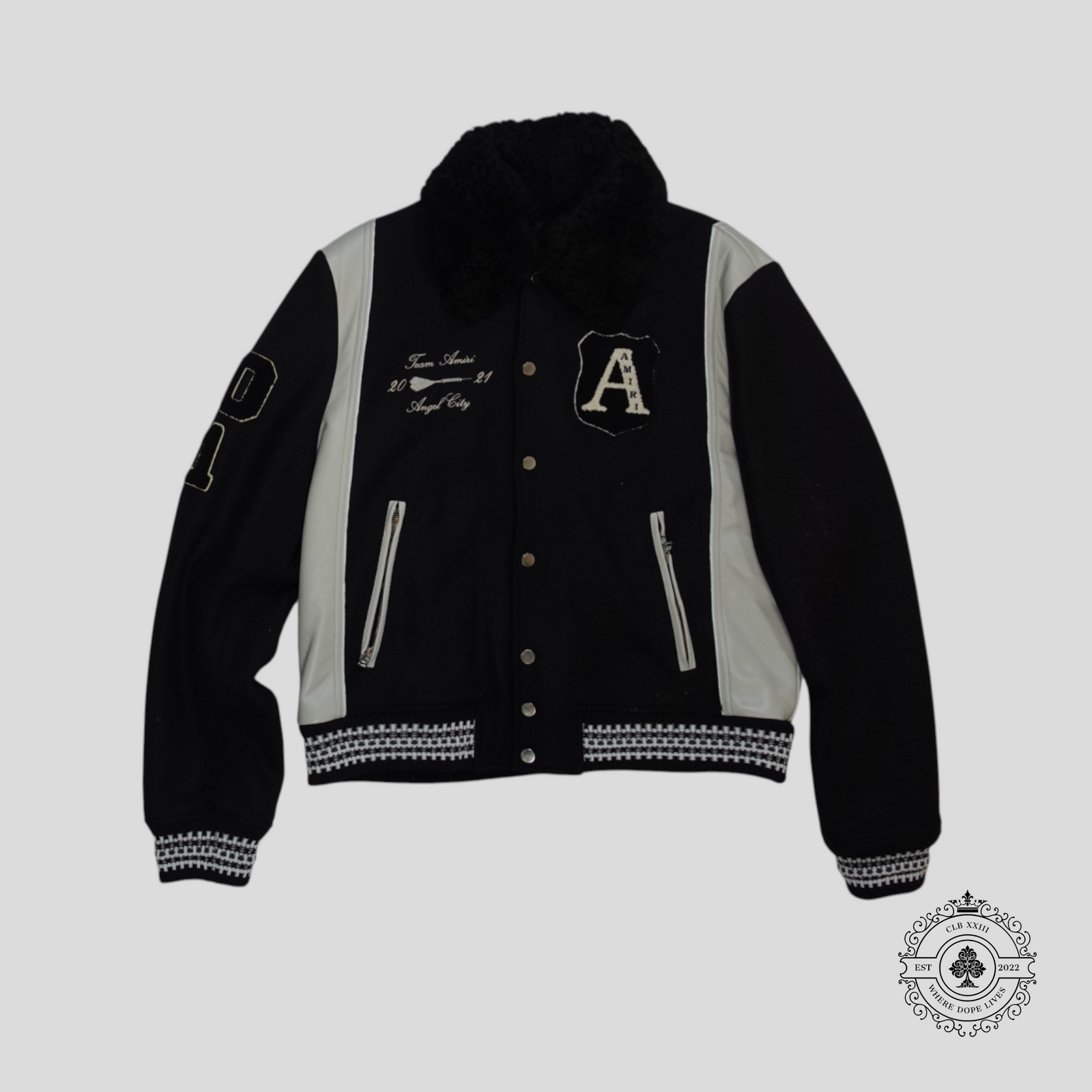 Amiri Always on Point Varsity Jacket in Black