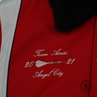 Amiri Always on Point Varsity Jacket in Red